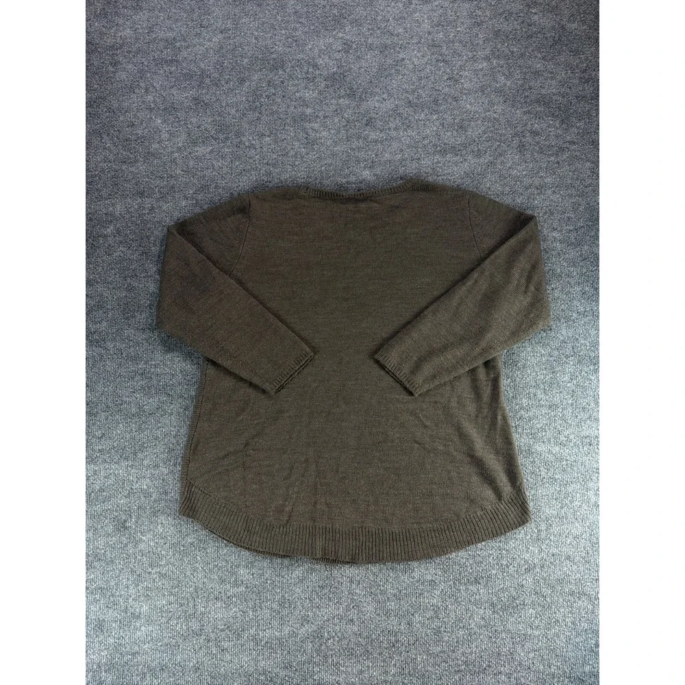 Lane Bryant Brown Cable Knit Trim Curved‎ Hem Sweater Womens 14/16 Crew Neck Top